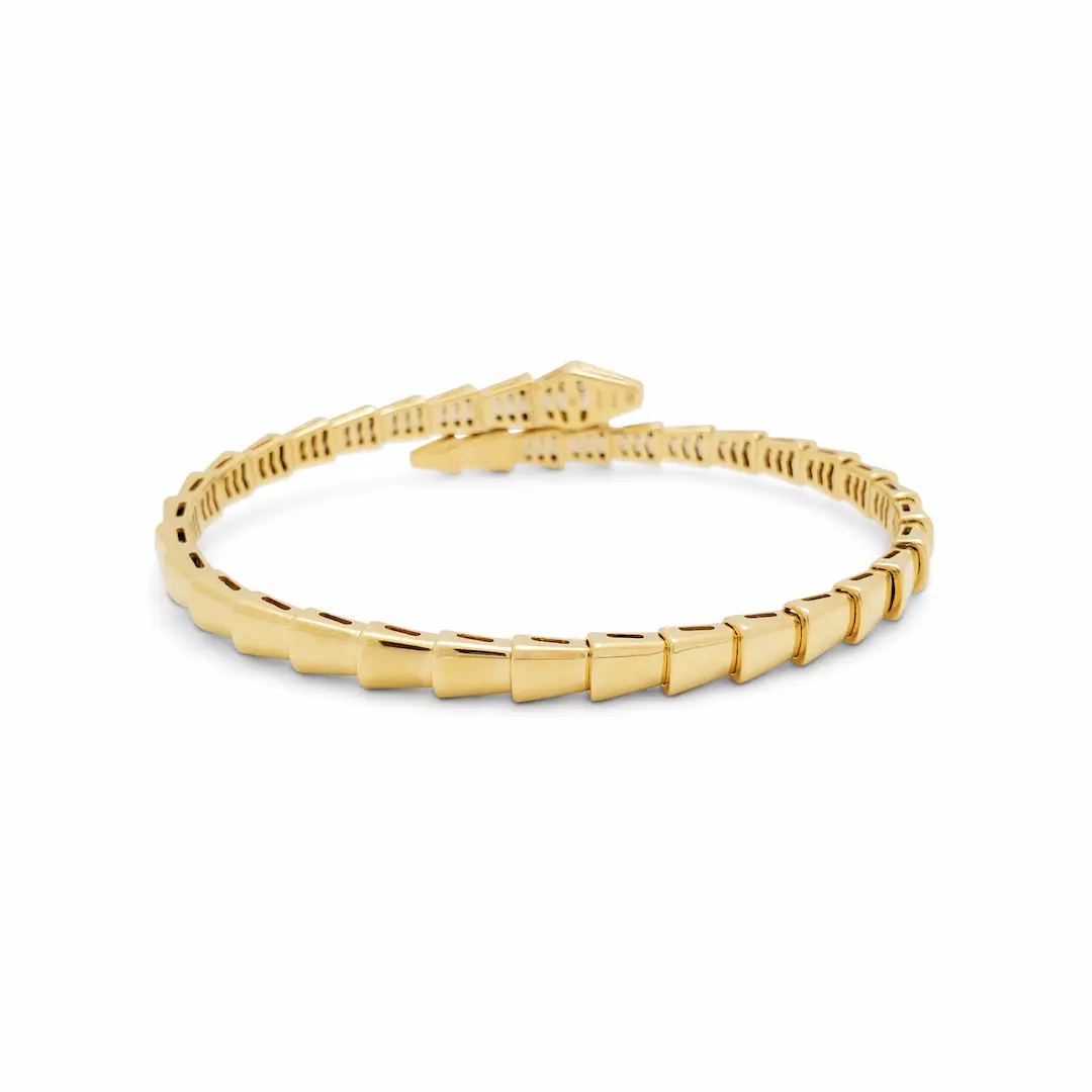 View 5 of 18k Gold Bulgari Serpenti Viper Bracelet Pave Diamonds