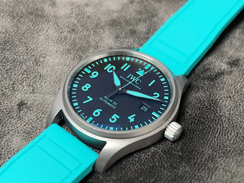 View 6 of IWC Petronas F1 Watch Black Dial Turquoise Rubber Strap Ultimate 40MM IW328210