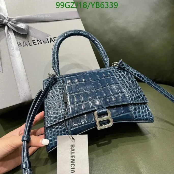 Balenciaga Replica Hourglass Small Blue Chic Bag YB6339 — view 1