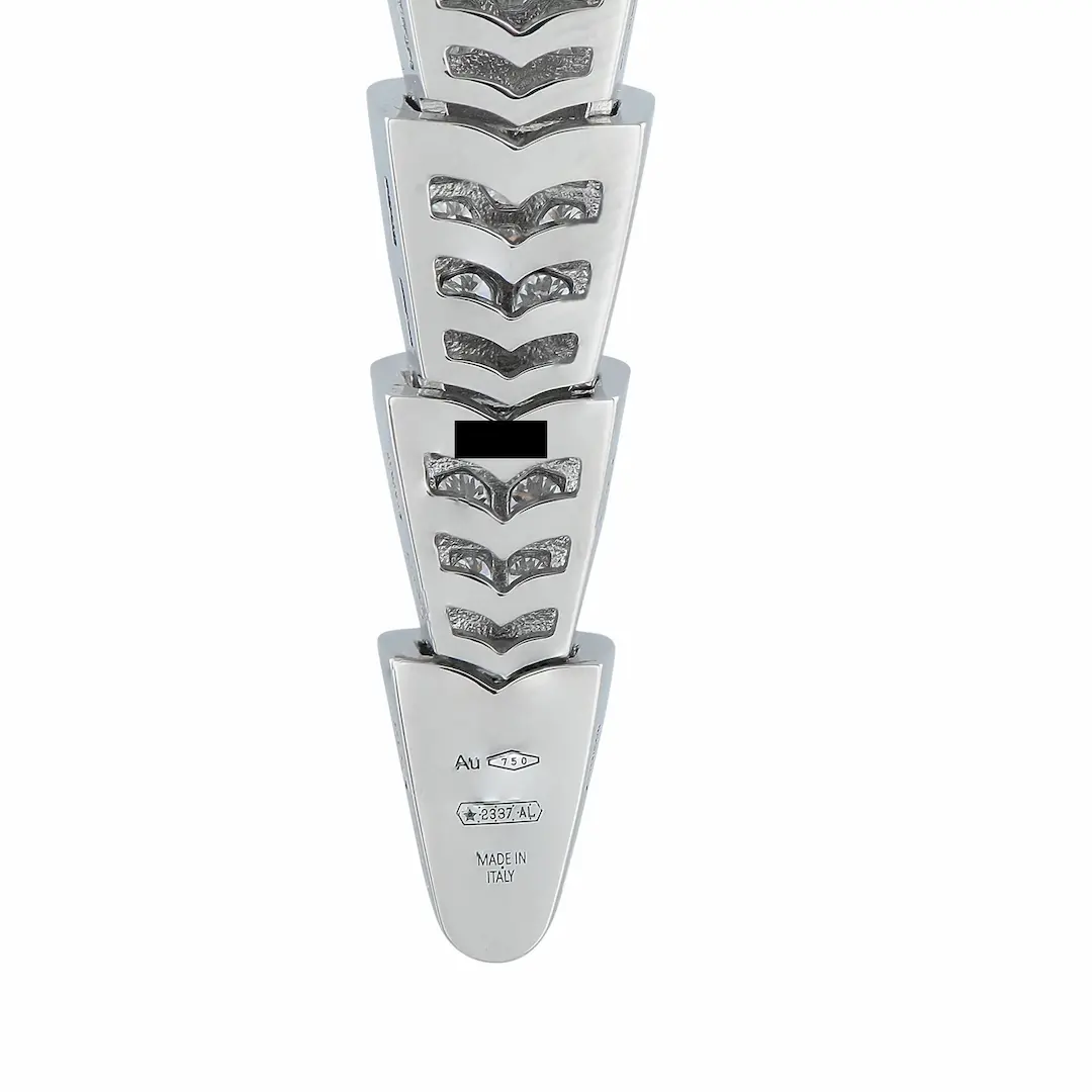 View 6 of 18k White Gold Bulgari Serpenti Full Pave Diamonds Necklace