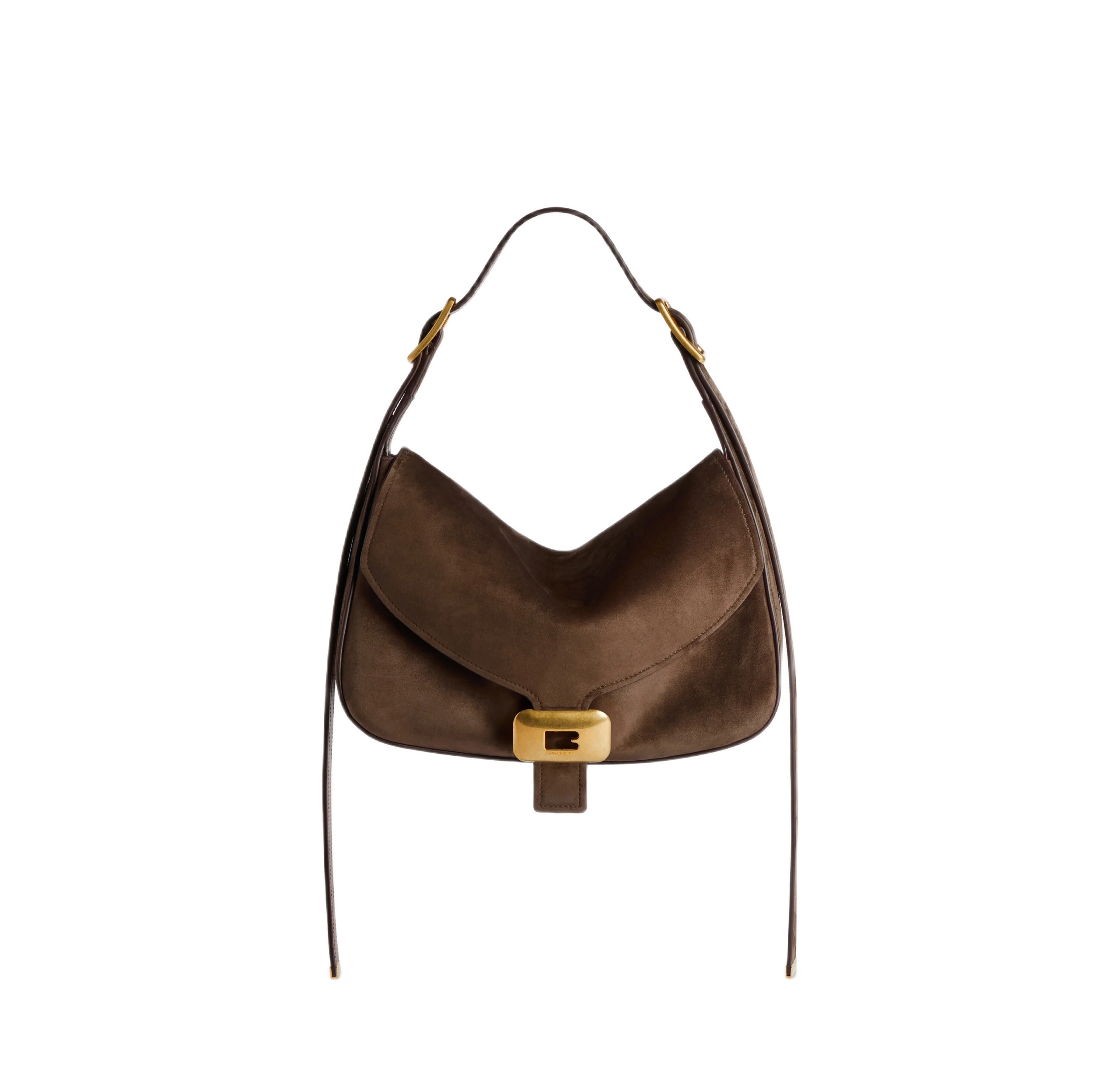Replica Balenciaga Clicca Medium Muscade Suede Shoulder Bag — view 1